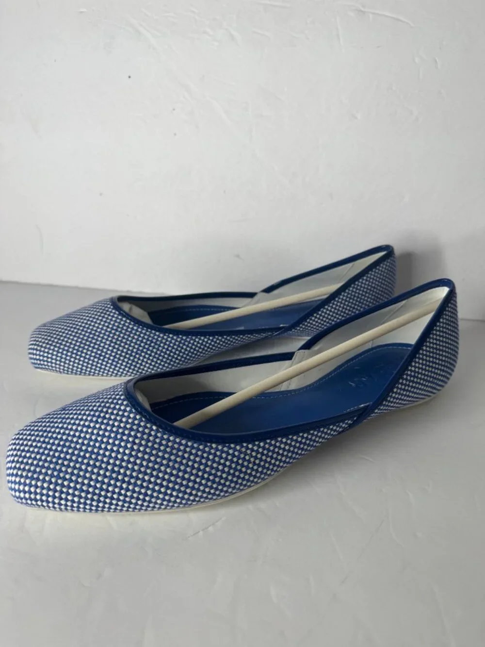 Hogan Scarpe Ballet Flats Coquette Shoes Donna Blue White Womens EU 39 US 9 NIB